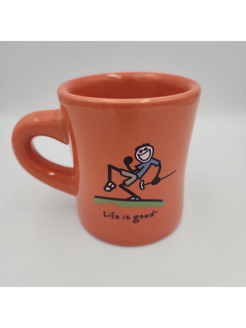 Life Is Good Heavy Ceramic Coffee Mug golf golfing Orange